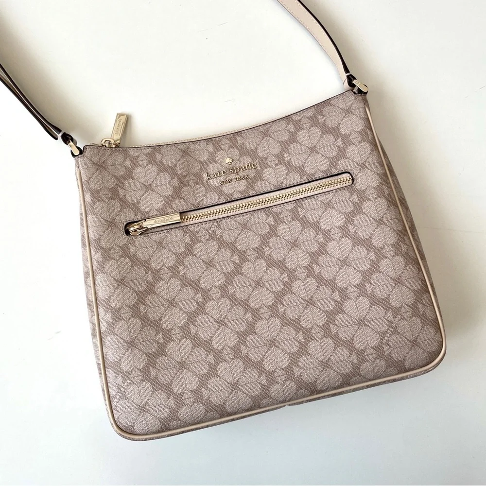 NWOT Kate Spade Signature Spade Flower Swingpack Crossbody Dark Beige Multi - Picture 5 of 15